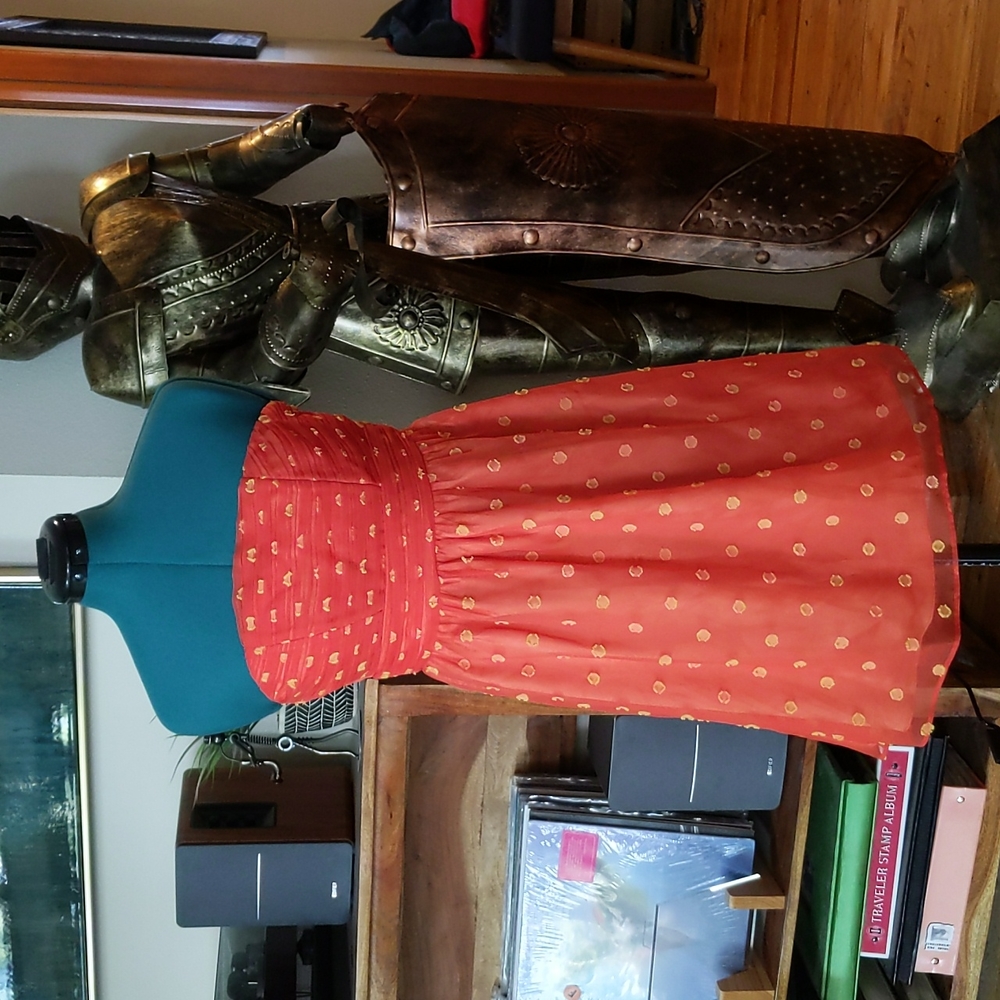 Orange and yellow polkadot dress from Modcloth